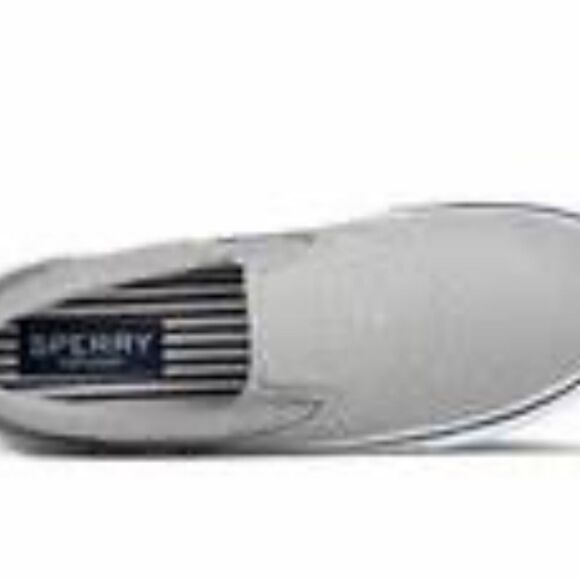 Sperry homme mens canvas grey slip-on size  9.5. Striper ll sneaker. Sts22403 - Picture 3 of 3